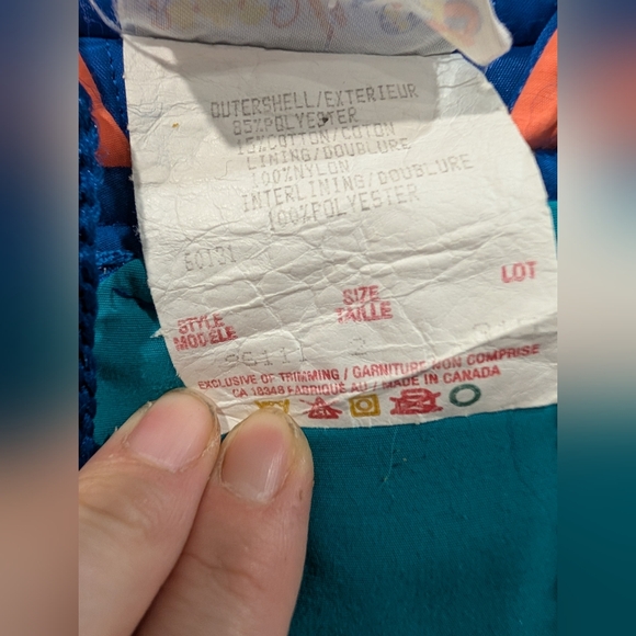 ❄️🎨 Vintage 80s/90s Mini Express Colourblock Snowsuit – Made in Canada – Size 2 - Picture 6 of 6